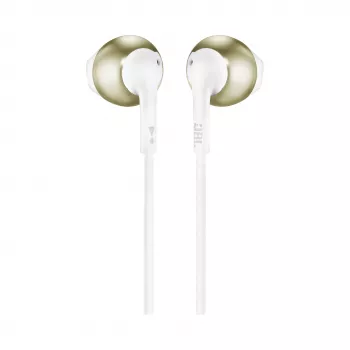 JBL T205 šampaňské zlatá In-Ear sluchátka s mikrofonem