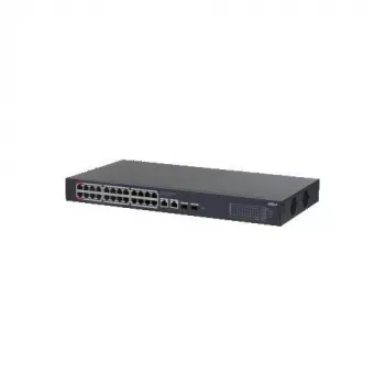 Dahua CS4228-24GT-375 24portový Gigabit PoE managed switch, 2x Gigabit RJ45 + 2x SFP uplink, 375 W PoE budget, Layer 2