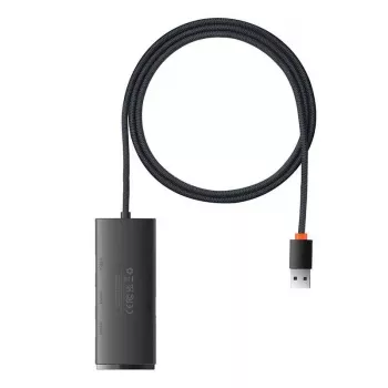Baseus Lite Series 4portový USB 3.0 hub - 5Gbps, bus-powered, černý (WKQX030101)
