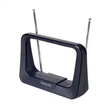 Phil vnitřní DVB-T/T2 TV anténa s 1,8m koaxiálním kabelem, 75 Ohm, 3G/4G filtr, černá