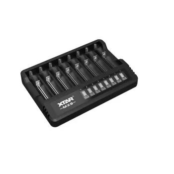 XTAR MX8 USB-C Li-ion/Ni-MH Battery Charger, 3.7V/1.5V/1.2V