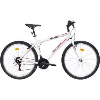 BIKE CITY MILANO 26 bílé/růžové dámské městské kolo 6 rychlostí Shimano