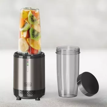 Osobní mixér BLACK+DECKER ES9120160B 1000W se 2x 600ml lahvemi Tritan a cestovními víčky