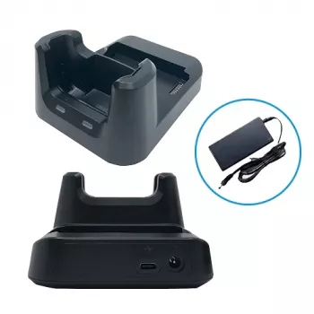 Unitech HT330 1-slot USB nabíjecí stanice s přihrádkou pro náhradní baterii. Včetně napájecího adaptéru. _x00D_