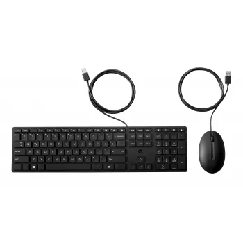 HP 320MK USB drátěná sada klávesnice a myši, odolná proti polití – černá - EST