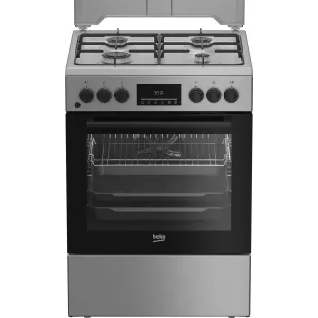 BEKO sporák FBM62320SDS, šířka 60 cm, A, plynový/elektrický, LED displej