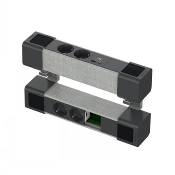 SCHNEIDER ELECTRIC UNICA SYSTEM+ stolní jednotka 4xSCHUKO+USB-A/C+RJ opt, antracit/šedá