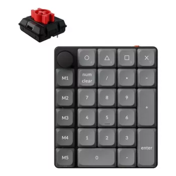 Bezdrátová numerická klávesnice KEYCHRON K0 Max - Milk POM Red