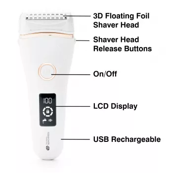 Rio SHLD-EU/1.2 Go Smooth mokrý a suchý holicí strojek pro ženy, bílý