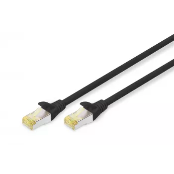 DIGITUS CAT6A S/FTP patch kabel, 0,5 m, černý