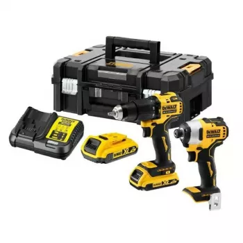 Sada nářadí DEWALT 18V Combo Kit DCK2060L2T (příklepová vrtačka DCD778 + rázový utahovák DCF787) 2x 3,0Ah Li-Ion akumulátory, nabíječka, kufr TSTAK II