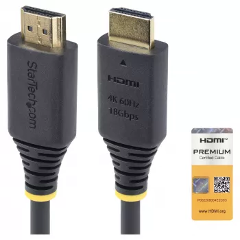 HDMI kabel High Speed Premium Certified StarTech.com 1,5 m (4,9 ft), 4K60Hz, černý