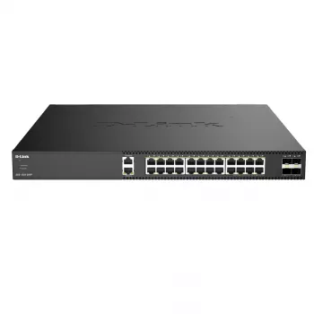 D-Link DXS-1250-28YP/E Smart Managed Multi-Gigabit PoE++ switch se 4 x 25G SFP28 uplinky