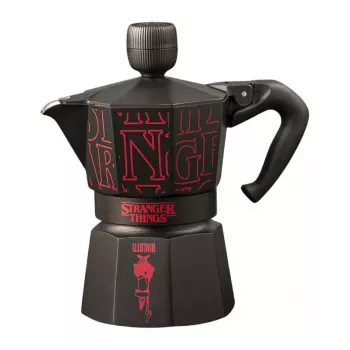 Moka konvička Bialetti Moka Express Sound Stranger Things na 3 šálky (150 ml) černá