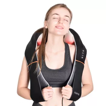 RENPHO U-Neck 1 Shiatsu masážní přístroj na krk a ramena s ohřevem, 8 obousměrných rotačních uzlů, 3 úrovně rychlosti, černý