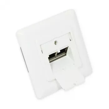 GoodConnections Cat.6A síťová nástěnná zásuvka 2xRJ45 stíněná podomítková vertikální vstup kabelu signal white RAL9003