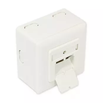 GoodConnections síťová nástěnná zásuvka Cat.6, 2xRJ45, stíněná, na povrch, perleťově bílá RAL1013, GC-N0027