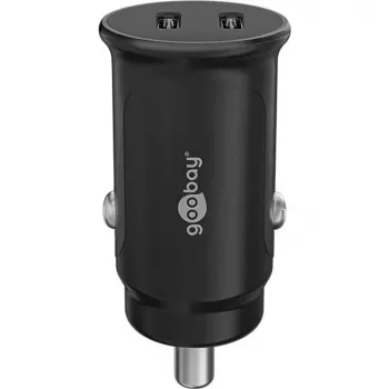 GOOBAY Dual-USB-C PD auto rychlonabíječka (Power Delivery), černá - 30 W (12/24 V) vhodná pro zařízení s USB-C