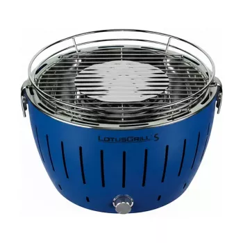 Přenosný gril na dřevěné uhlí LotusGrill G280 U modrý s technologií bez kouře