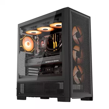 DarkFlash AIRNOVA počítačová skříň Big Tower, E-ATX, 3x 120mm ventilátory, USB-C Gen2, černá