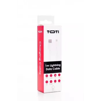 SEEK TOTI USB-A na Lightning, 1m PVC datový kabel 2A (non-MFI), bílý