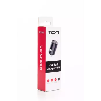 Rychlonabíječka do auta SEEK TOTI 40 W, duální port Type-C, černá