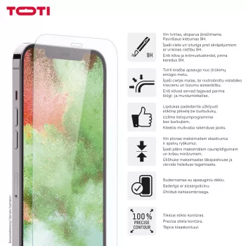 TOTI tvrzené ochranné sklo 2D Full Cover pro iPhone 17/16 Pro, transparentní