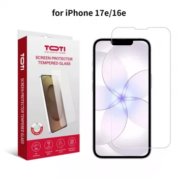 TOTI tvrzené ochranné sklo 2D Full Cover pro iPhone 16e/17e, transparentní