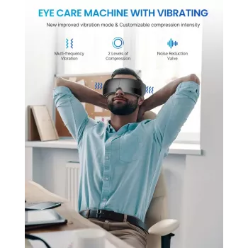 RENPHO Eyeris View masážní přístroj na oči s teplem, kompresí, vibracemi, Bluetooth, USB-C, skládací, šedý