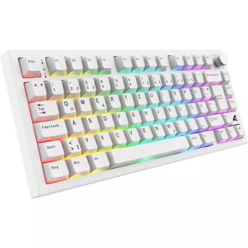 Sharkoon SGK55W SKILLER bezdrátová herní klávesnice, 75% Layout, PBT Keycaps, bílá