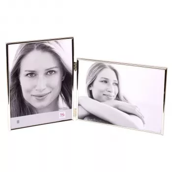 Dvojitý fotorámeček WALTHER Chloe stříbrný 2x10x15 cm 1x na výšku 1x na šířku WD115S