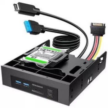 GRAUGEAR USB hub + čtečka karet přední panel s rámem pro 2,5