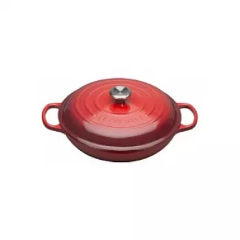 Le Creuset Signature litinový mělký hrnec 30 cm třešňově červený