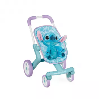 Smoby Stitch Kočárek pro panenky s plyšovou hračkou 25 cm