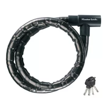 Pancéřový kabelový zámek na klíč Master Lock 22mm 8115EURDPS černý 1,2m