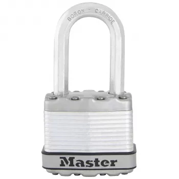 Vrstvený visací zámek Master Lock M1EURDLFCC s ochranou proti korozi, třmen z karbidu boru, průměr 8 mm, šířka těla 48 mm, různý klíč, 2 klíče, odolný proti povětrnostním vlivům, bezpečnostní stupeň 8/10