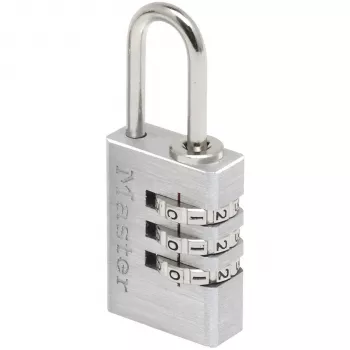Visací zámek Master Lock 7620EURDCC, hliníkové tělo, kalený třmen, 4místný přestavitelný kód, šířka těla 50 mm, průměr třmenu 8 mm, stříbrno-šedý