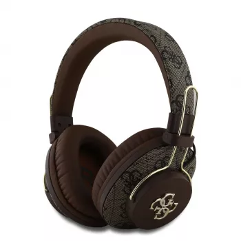 GUESS bezdrátový Bluetooth headset 4G Metal Logo hnědý GUBHS72P4FC4MW