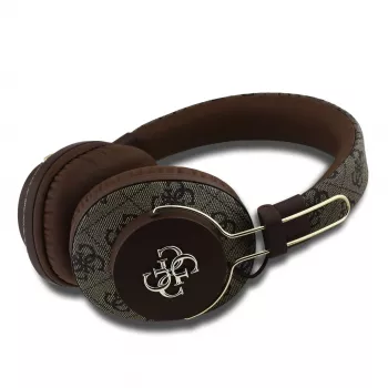 GUESS bezdrátový Bluetooth headset 4G Metal Logo hnědý GUBHS72P4FC4MW