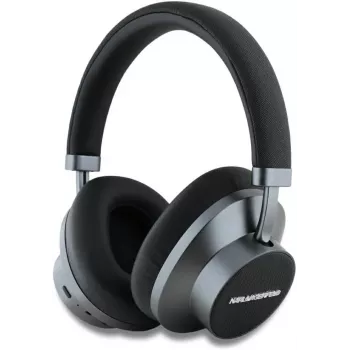 Karl Lagerfeld Saffiano Metal Logo bezdrátová Bluetooth on-ear sluchátka černá