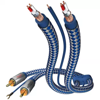 Prémiový audio kabel in-akustik Phono RCA – RCA, 0,75 m, černý