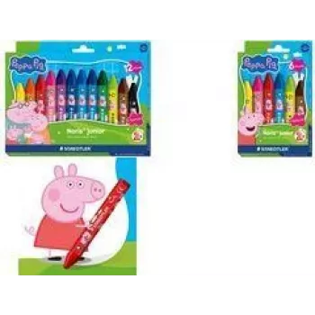 Voskovky STAEDTLER Noris Junior Peppa Pig, 12 barev, v plastovém pouzdře