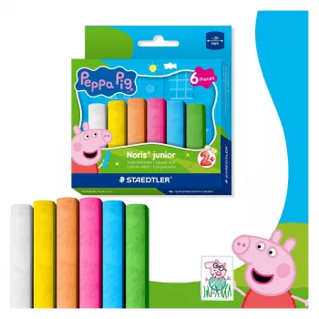 Pouliční křída STAEDTLER Junior Peppa Pig, 6 ks, kartonové balení