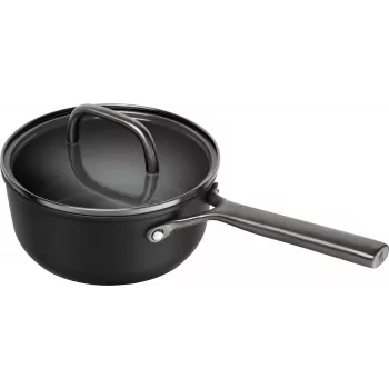 Kastrol s dlouhou rukojetí ZWILLING Milano se skleněnou poklicí 18 cm, černý (1035051)