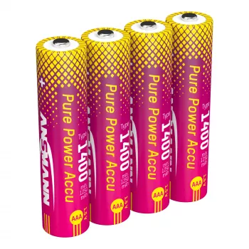 ANSMANN PurePower AAA 1400 mAh 1.5 V Li-Ion Rechargeable Batteries, 4-Pack (1311-0034)