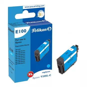 Pelikan E100 kompatibilní inkoustová kazeta cyan s vysokou výtěžností pro Epson XP-235/240/250/330/340/350/430/440/450