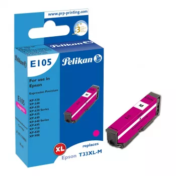 Pelikan E105 kompatibilní inkoustová kazeta magenta s vysokou výtěžností (XL) pro Epson XP-530/540/630/635/640/645/710/830/900 – 1 balení