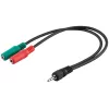 Goobay 3,5mm Jack adaptér kabel, 4-pin TRRS samec na 3-pin TRS samice, 15 cm, černý