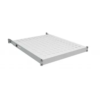 EFB Electronics 19 inch 1U pevná police, instalační hloubka 750-850 mm, nosnost 120 kg, hloubka skříně 1000 mm, RAL 7035 světle šedá