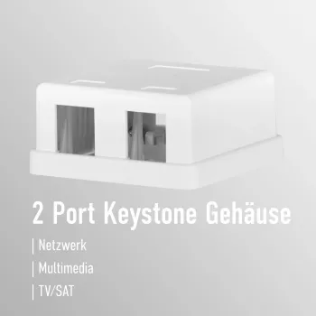 EFB Electronics keystone propojovací krabice, 2 porty, na omítku, čistě bílá, prázdné pouzdro